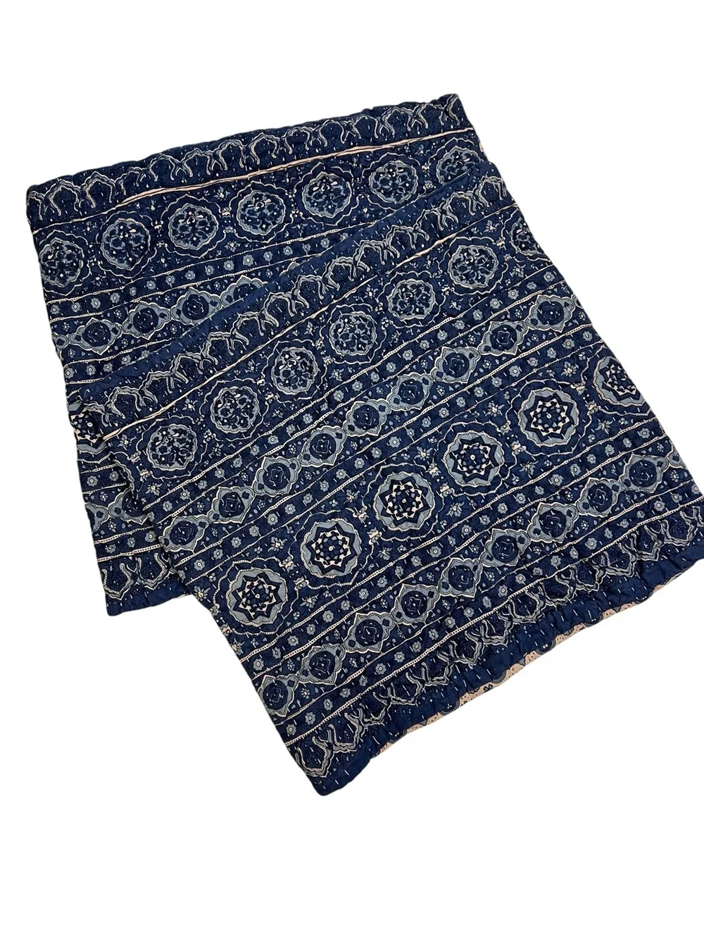 2 Pottery Barn Auden Pick Stitch Reversible Euro Shams 26” Square Zip Closure